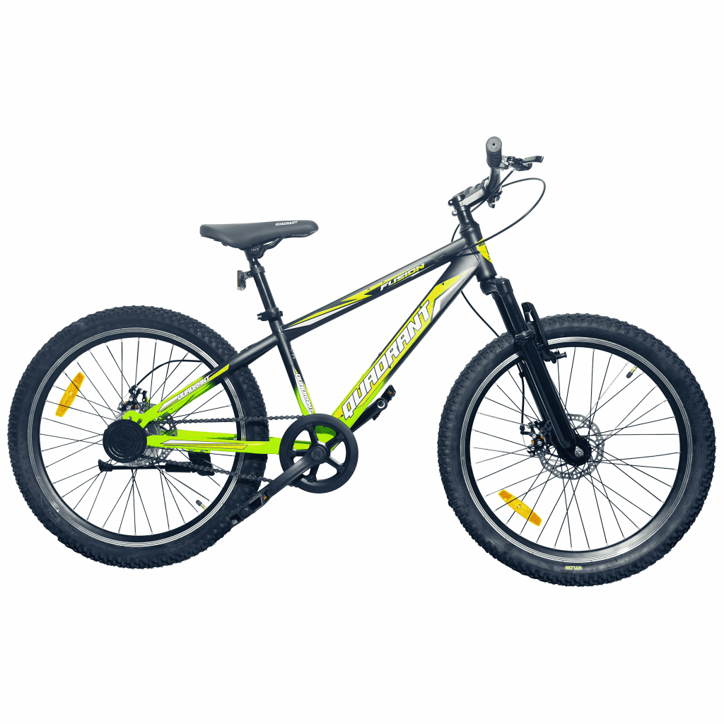 Quadrant Fusion 24" – Single Speed Mountain Bicycle (Black / Neon Green)