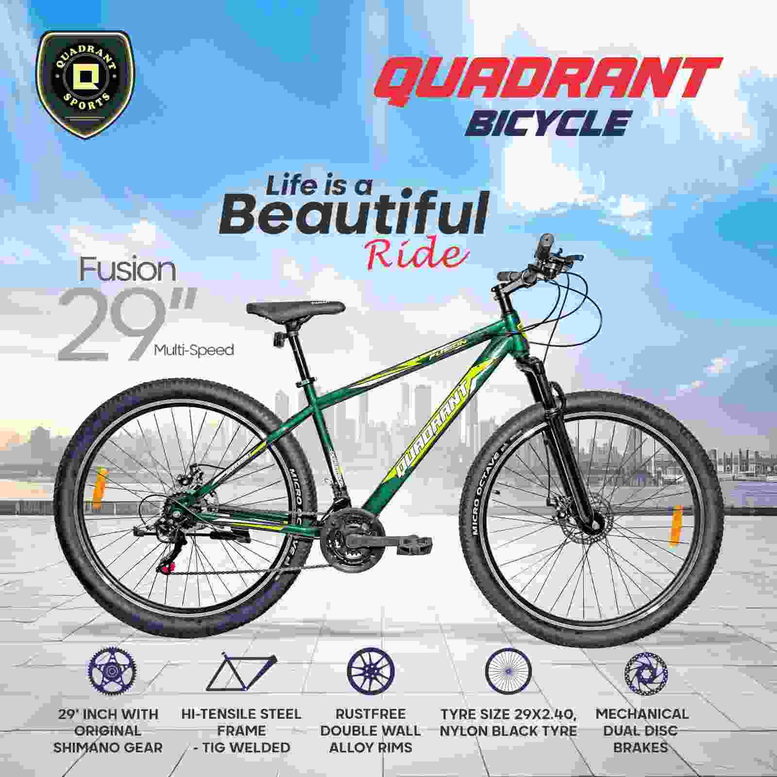 Quadrant 29" Geared Mountain Bicycle (Teal Green) - Image 10