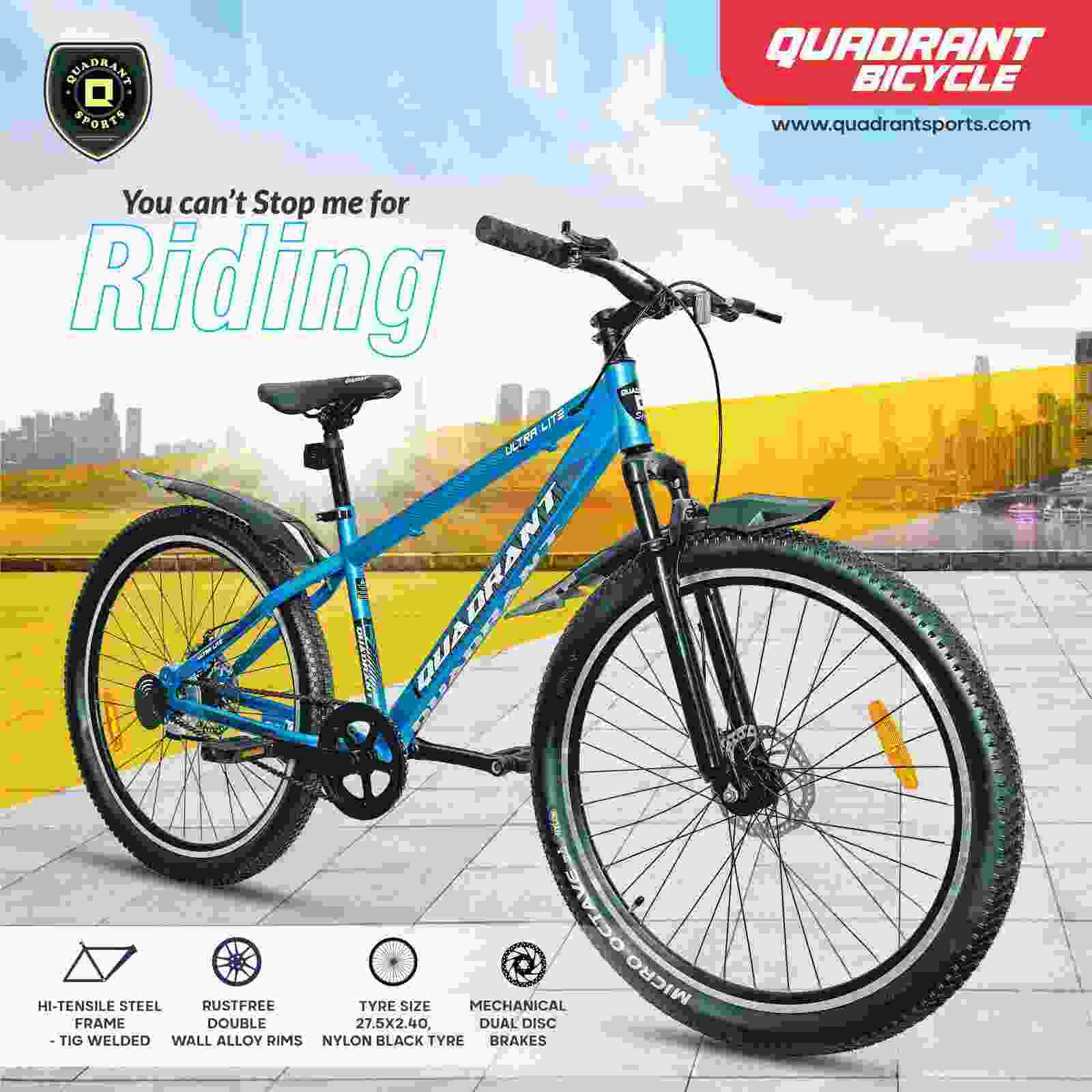 Quadrant Ultra Lite 27.5" – Single Speed Mountain Bicycle (Blue) - Image 11